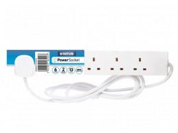 STATUS Extension Lead 240V 6-Gang 13A White 2m £9.50